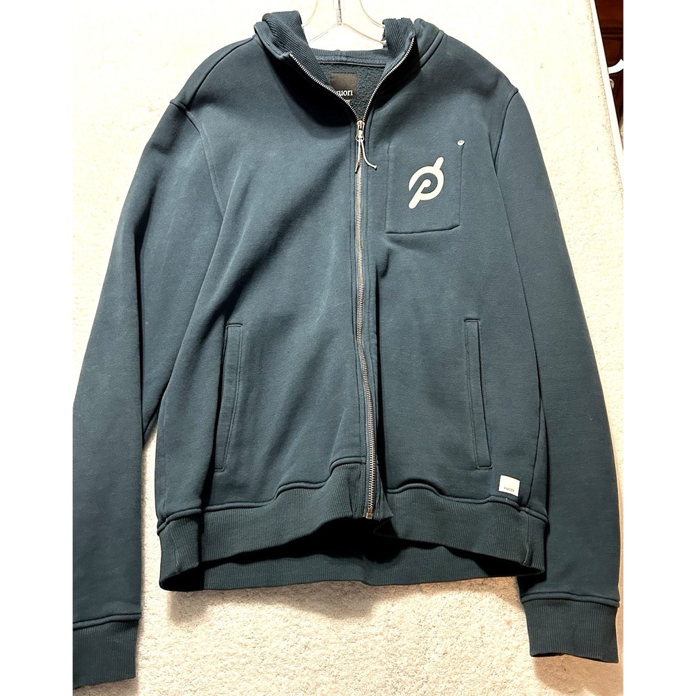 Vuori Full-Zip Blue Men's Medium Peleton Fleece Hoodie Jacket (H9)